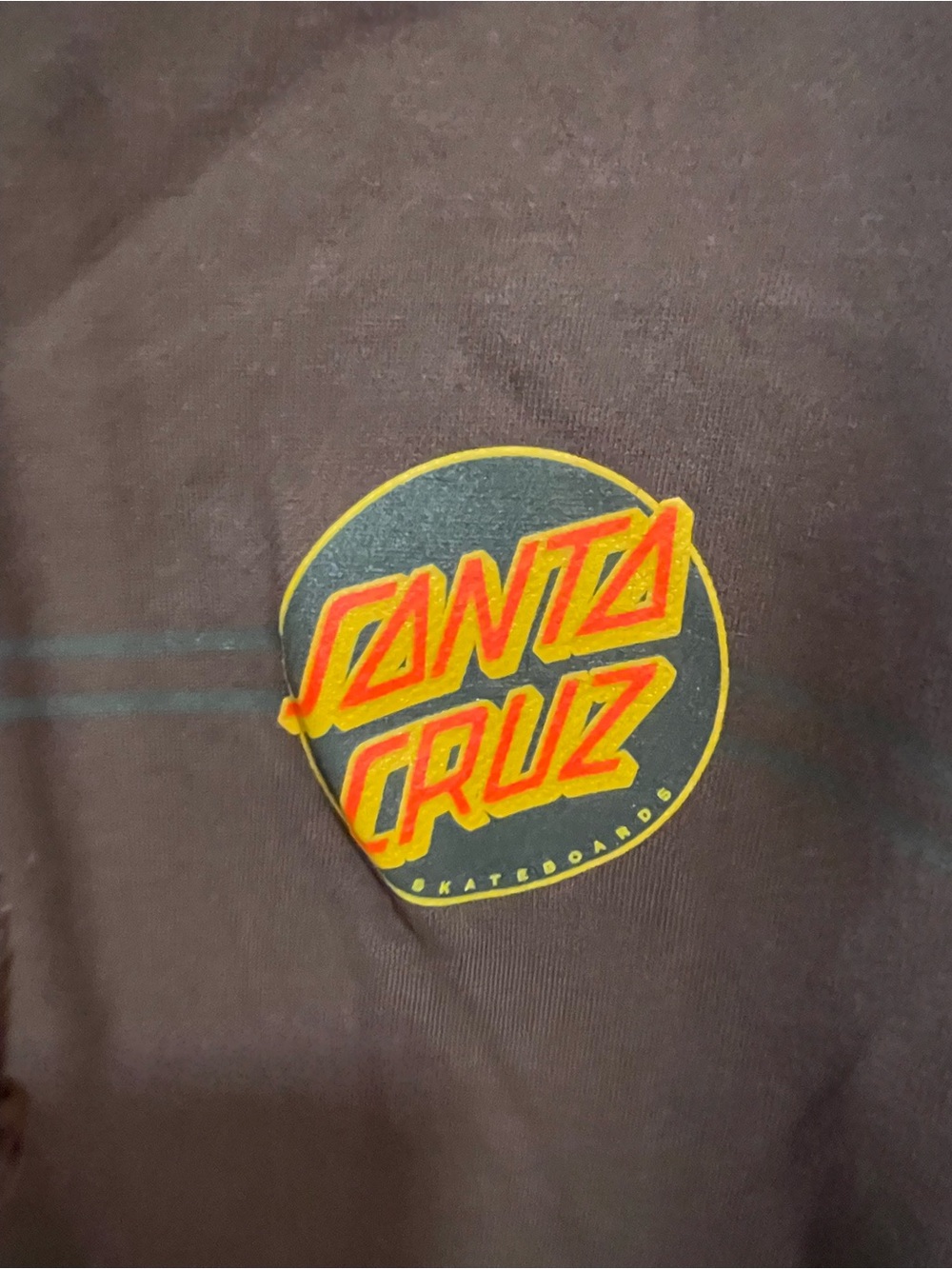 Santa Cruz Skateboards Brown Pullover Hoodie with Red & Yellow Logo - Picture 4 of 5
